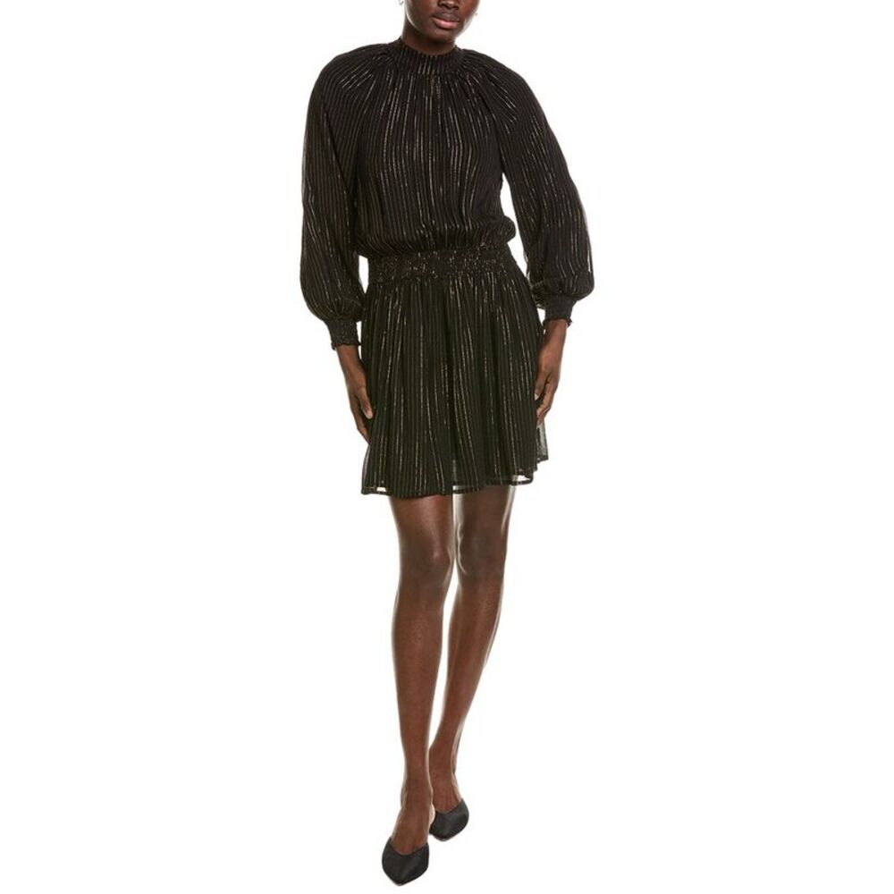 Michael Stars Womens Constance Mock Neck Mini Dress, Black